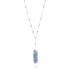 A SAPPHIRE, TANZANITE AND DIAMOND NECKLACE comprising a trace chain set with oval cut tanzanites and
