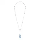 A SAPPHIRE, TANZANITE AND DIAMOND NECKLACE comprising a trace chain set with oval cut tanzanites and