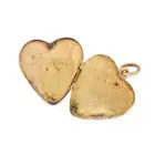 AN ANTIQUE OPAL AND DIAMOND HEART LOCKET PENDANT in yellow gold, the hinged heart shaped locket