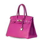 NO RESERVE - HERMÈS ROSE POURPRE TOGO BIRKIN 30 BAG  Condition grade B+.  Rose Pourpre Togo