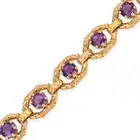 NO RESERVE - A MODERNIST AMETHYST BRACELET, 1975 in 9ct yellow gold, comprising a row of textured