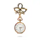 NO RESERVE - AN ANTIQUE SAPPHIRE AND DIAMOND FOB WATCH BROOCH, 19TH CENTURY in yellow gold and