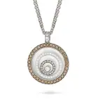 CHOPARD, A CHAMPAGNE DIAMOND HAPPY SPIRIT NECKLACE the circular pendant comprising a locket with a