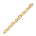 TIFFANY & CO, A RETRO GOLD TANK BRACELET in 14ct yellow gold, comprising a series of bevelled