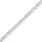 A DIAMOND BRACELET in 18ct white gold, comprising two rows of princess cut diamonds totalling 6.5-