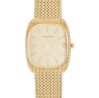 VACHERON ET CONSTANTIN - A VINTAGE VACHERON ET CONSTANTIN AUTOMATIC WRISTWATCH in 18ct yellow gold, 2045, serial 492XXX, cal.K1121, thirty-six jewels, c.1986, the ellipse style champagne dial with applied baton markers and date aperture at the three 