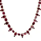 AN ANTIQUE GARNET RIVIERE NECKLACE, 19TH CENTURY comprising a row of alternating foiled pear and