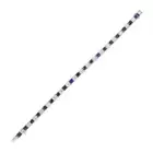 AN ART DECO SAPPHIRE AND DIAMOND LINE BRACELET comprising a row of alternating French cut