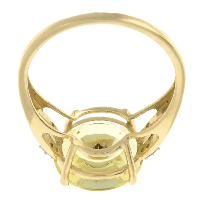 9ct gold citrine & diamond dress ring