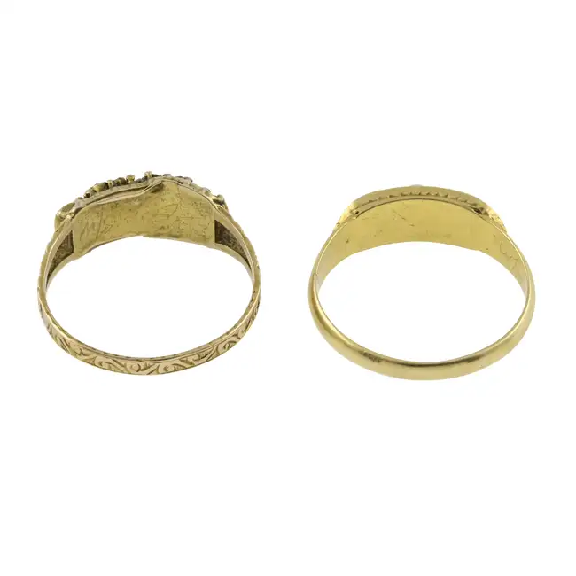 Two Victorian gold gem-set rings