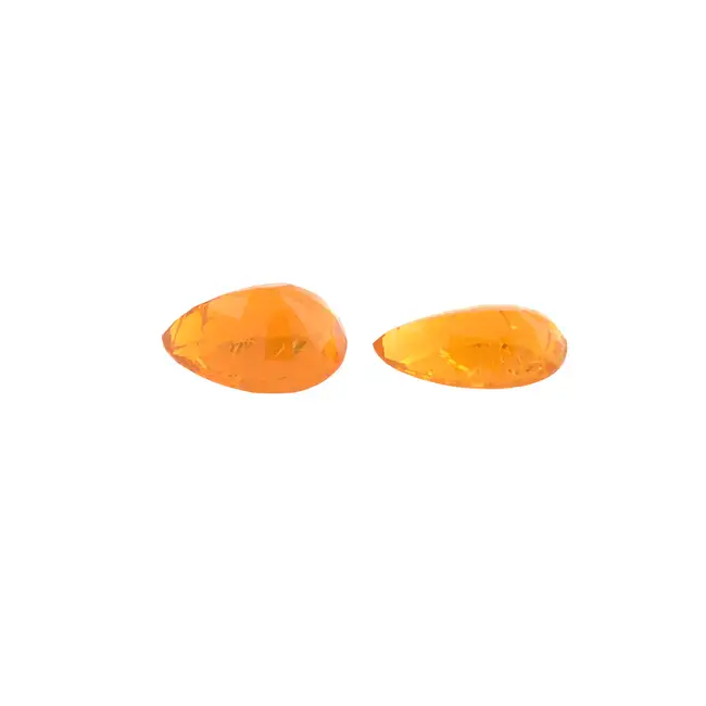 Two pear-shape fire opals, 12.96ct