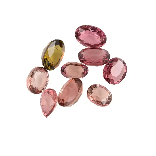 Assorted vari-shape & hue tourmalines, 12.53ct