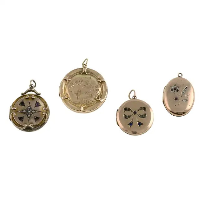 Four late 19th century locket pendants