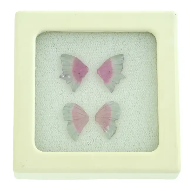 Carved 'watermelon' tourmaline slices, 3.80ct