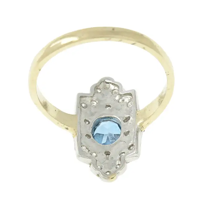 9ct gold topaz & diamond ring