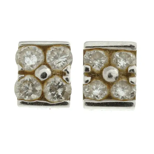 18ct gold diamond cluster stud earrings