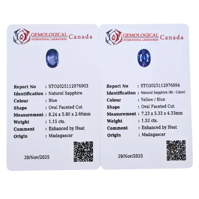Two oval-shape sapphires, 2.67ct
