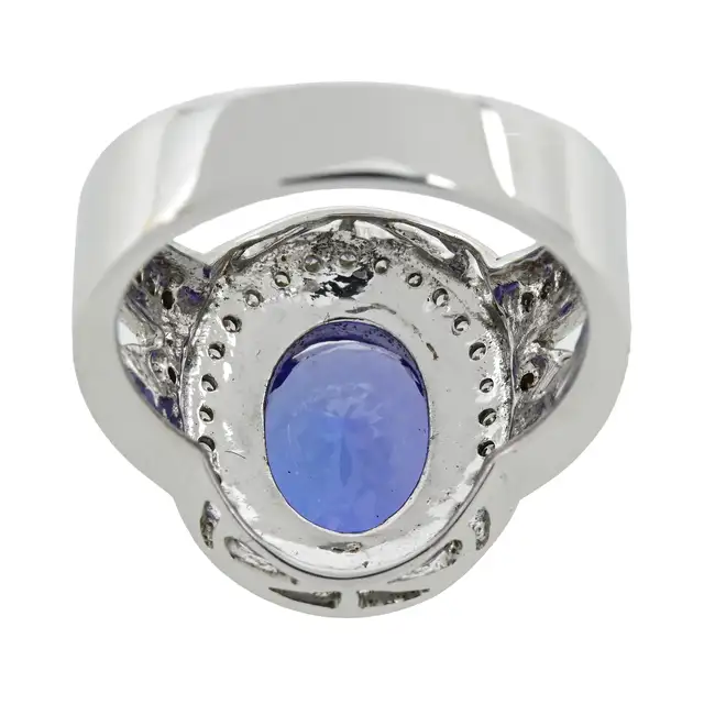 18ct gold tanzanite and diamond dress ring