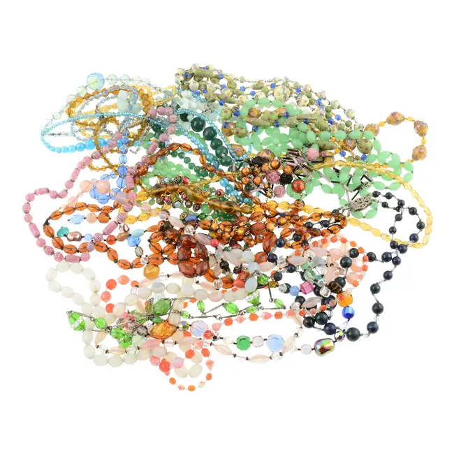 Selection of glass bead necklaces