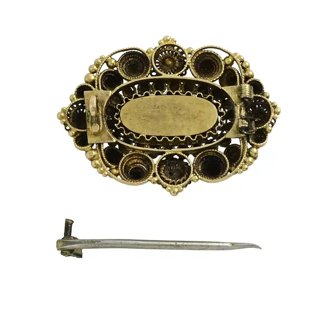 Late 19th century rock crystal floral brooch