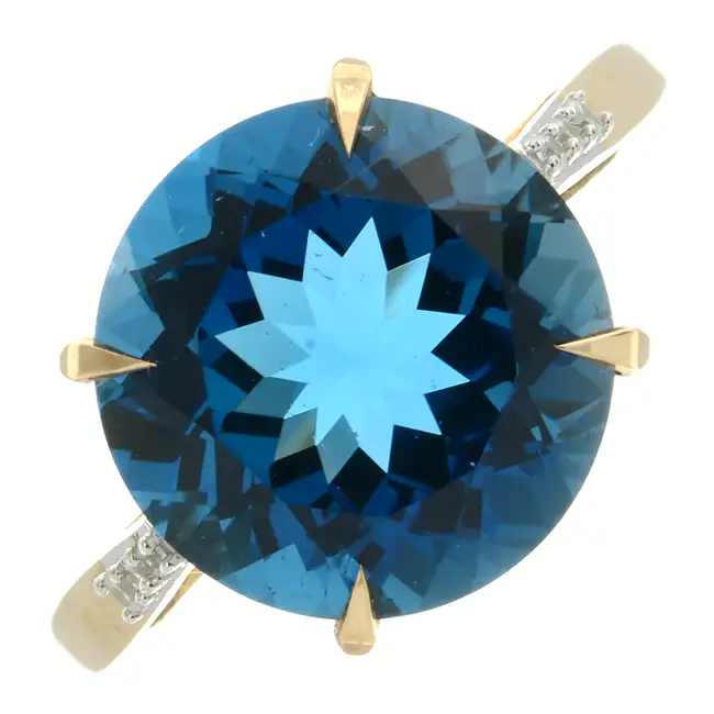 9ct gold topaz single-stone ring