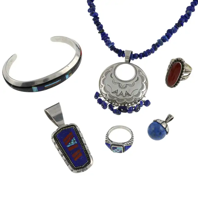 Six items of gem-set jewellery