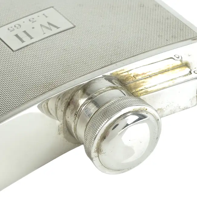 Silver hip flask by James Dixon & Sons