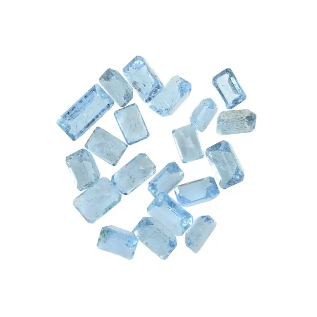 Assorted rectangular-shape aquamarines, 15.43ct