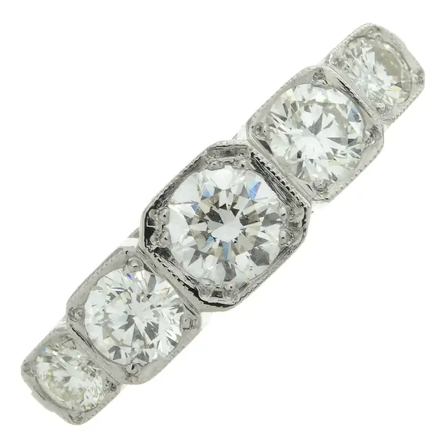 Diamond five-stone ring