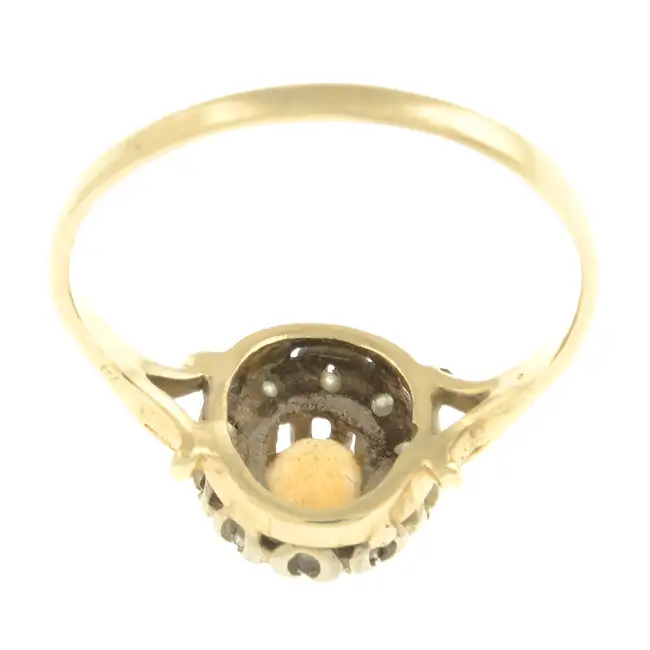 Citrine & diamond cluster ring