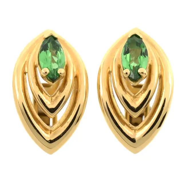 18ct gold tsavorite garnet stud earrings