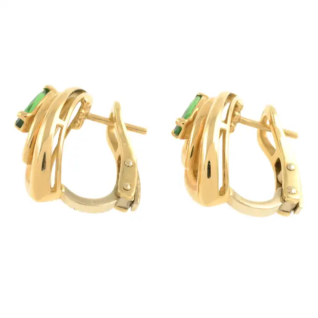 18ct gold tsavorite garnet stud earrings