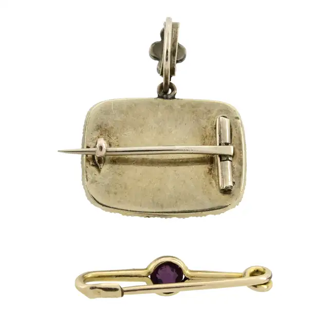 Two gem-set brooches