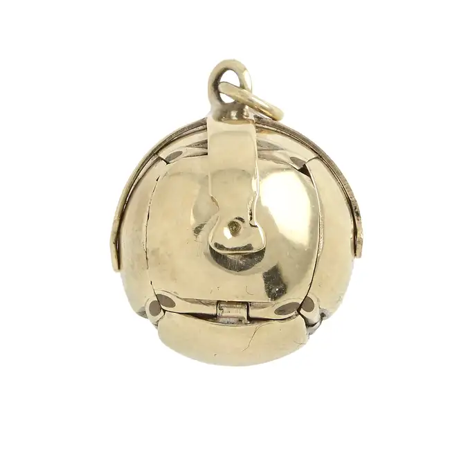 9ct gold & silver masonic ball charm/pendant