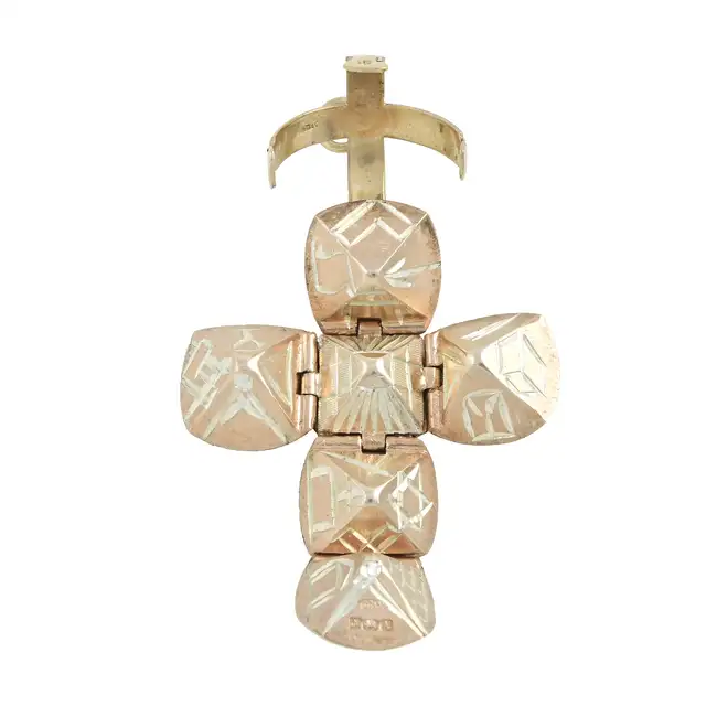 9ct gold & silver masonic ball charm/pendant