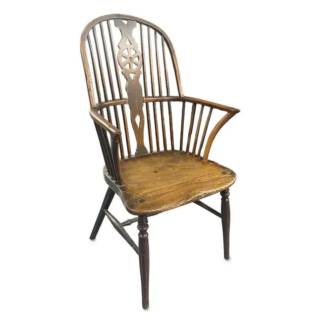 Elm and Yew Wood Windsor Chair