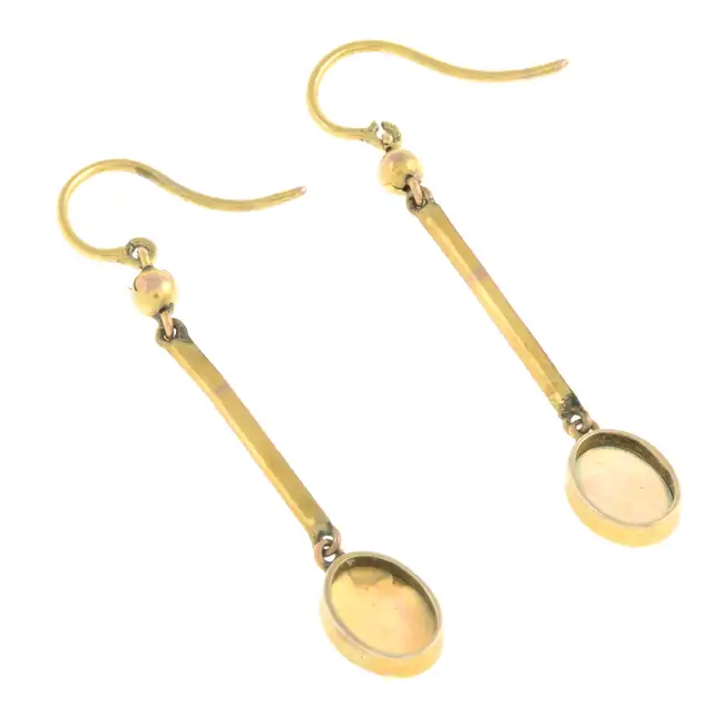 Early 20th century opal drop earrings