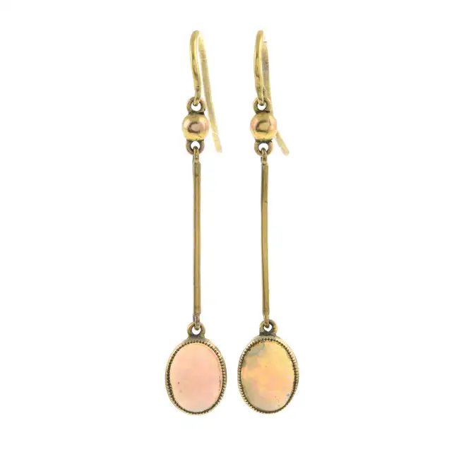 Early 20th century opal drop earrings