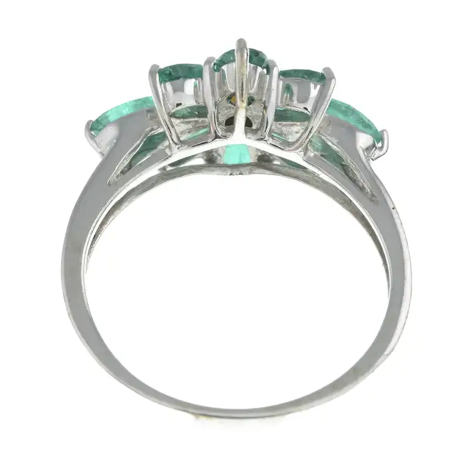 18ct gold emerald & diamond dress ring