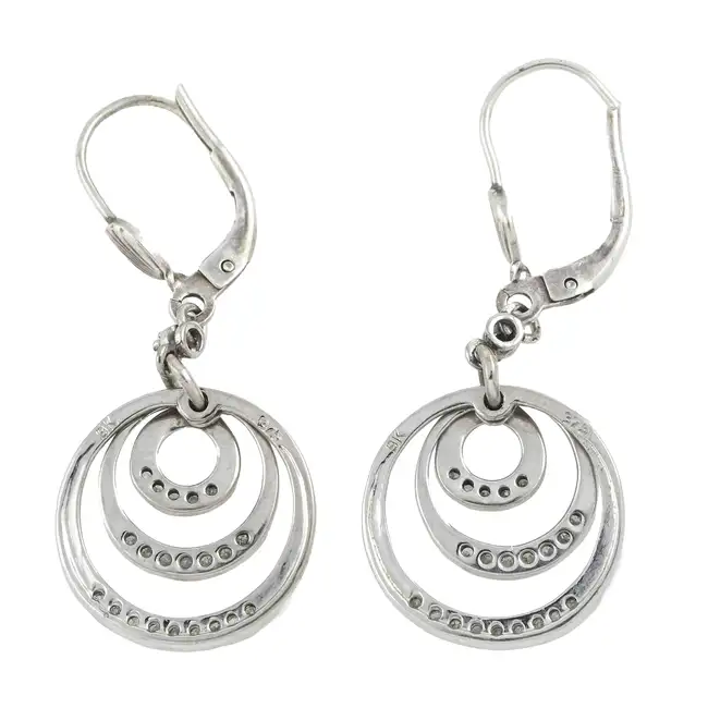 Diamond circle drop earrings
