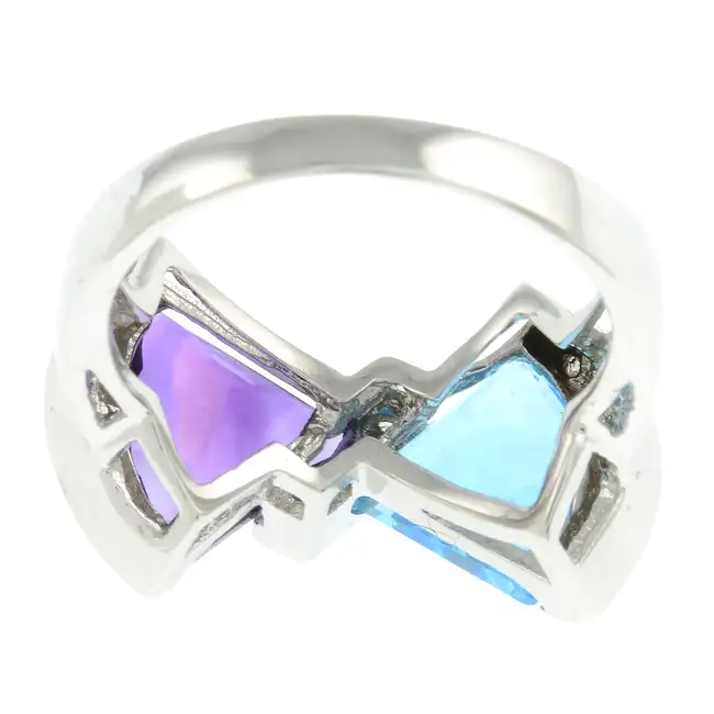 Topaz, amethyst & diamond dress ring 