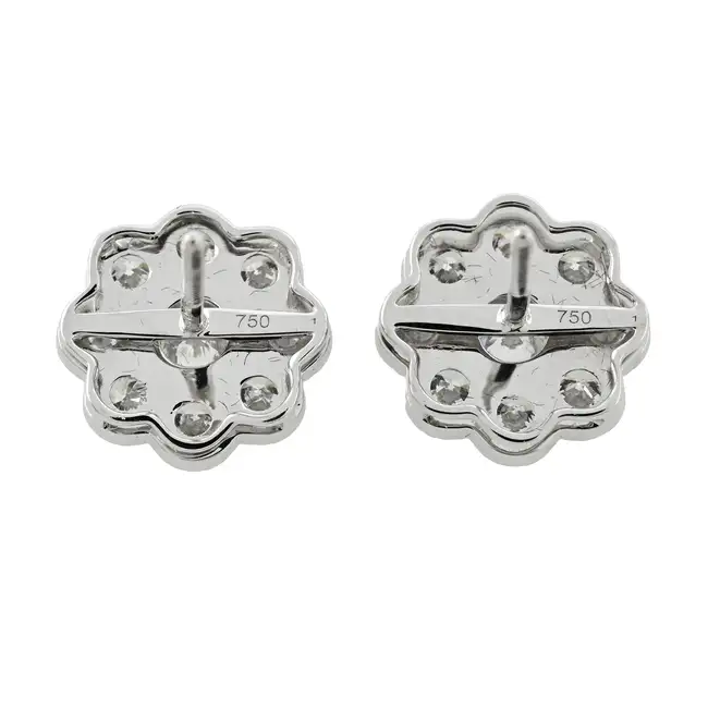 18ct gold diamond cluster earrings