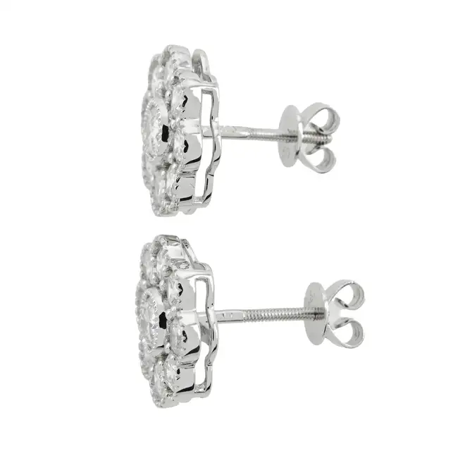 18ct gold diamond cluster earrings