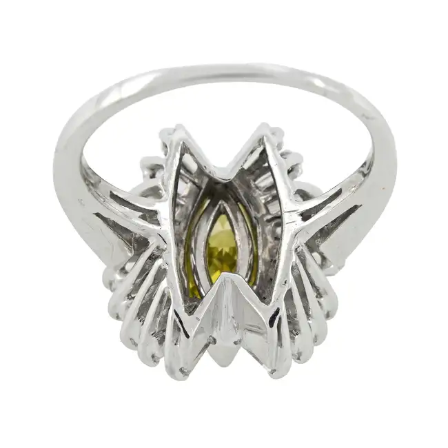 'Yellow' diamond and diamond dress ring 