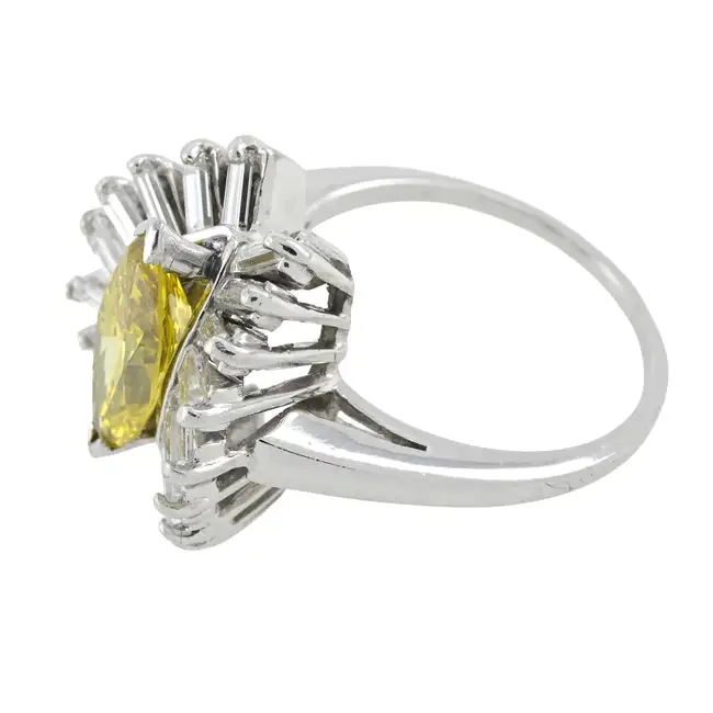 'Yellow' diamond and diamond dress ring 