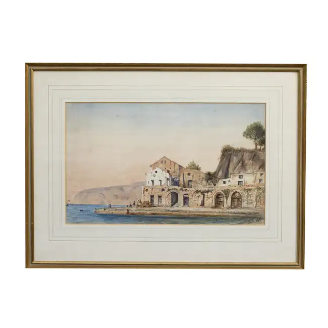 Two watercolour coastal scenes