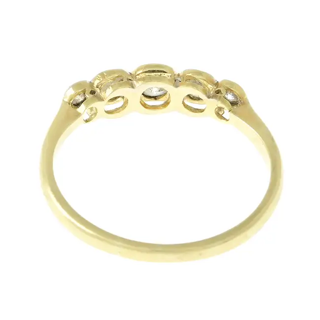 Mid 20th century diamond five-stone ring