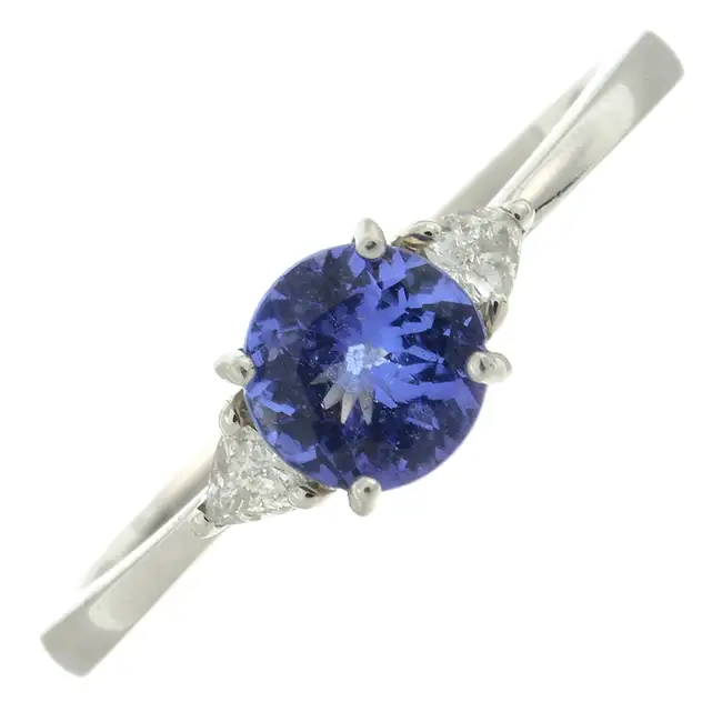 Platinum tanzanite & diamond ring