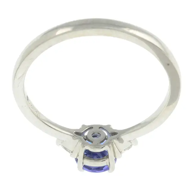 Platinum tanzanite & diamond ring