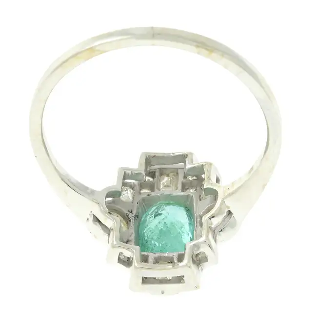 Emerald & diamond dress ring